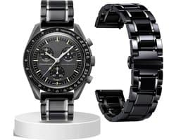 Stravo Luxe Keramische Roestvrijstalen Horlogebandje voor Samsung Galaxy Watch7 / 6 / 5 / Pro / 4/ 3 / Active 2 - Garmin Approach / Forerunner / Venu 2 Plus / SQ/Vivomove - Polar Ignite / Unite - SmartWatch bandje voor alle 20mm Horloges - Zilver