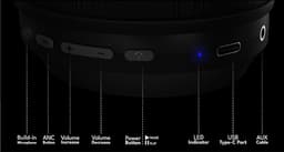 Voltma PowerBeats Koptelefoon - Headset met microfoon en IPX5 waterdicht - 80 uur Speeltijd - Headphone Bluetooth 5.2 - 27dB Active Noise Cancelling ANC - Hoofdtelefoon Draadloos - Multipoint Pairing - On-ear - Comfortabele Wireless Earphones — thumbnail 5