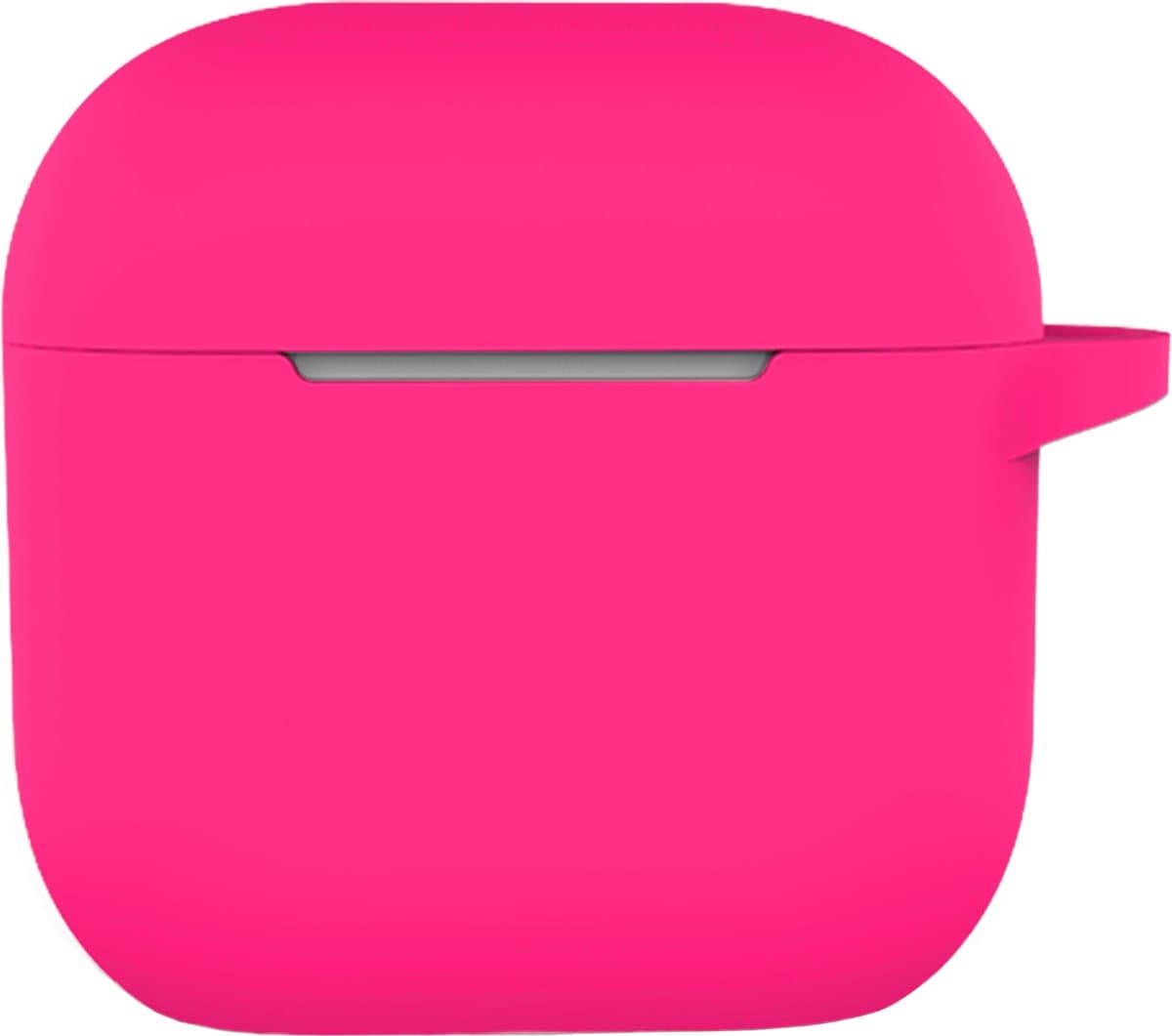 Hoesje - Geschikt voor Apple AirPods 4 - met Clip - Siliconen Hoes - Silicone Case Cover - Roze — afbeelding 1