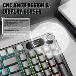 ATTACK SHARK X98PRO - Draadloze Mechanisch Gaming Toetsenbord - Side Printed PBT Keycaps - TFT Scherm - Multifunctionele Draaiknop - Wired/2.4G/Bluetooth Tri-Mode - Gasket Mod - 98keys - Moonlit Night — thumbnail 4