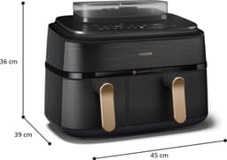Philips 5000 series NA552/00 - Dubbele heteluchtfriteuse - 9L - 2750W - Zwart — thumbnail 3