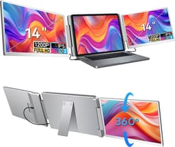 Portable Monitor Ultra 14" - Laptop Scherm Extender - Draagbare Monitor - Inclusief Beschermhoes en Kabels - Full HD — thumbnail 1