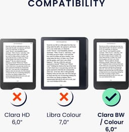 kwmobile ereader hoesje van kunstleer - geschikt voor Kobo Clara BW / Colour - Met magneetsluiting - In grijs Paardenbloemen Liefde design — thumbnail 3