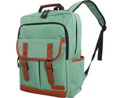 ZILOU Laptop Rugzak - Anti Diefstal - Laptoptas 15.6 inch - Dames en Heren - Schooltas - Meisjes en Jongens - Waterbestendig - Met Regenhoes - 28L - Groen