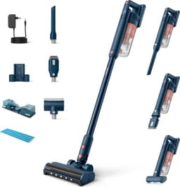 Philips Steelstofzuiger met Dweilfunctie XC5141/01 Aqua - Draadloos en Zonder Zak - Zuigmond met LED Verlichting - Kruimeldief - Batterijduur tot 60 min - Lichtgewicht - Blauw — thumbnail 2