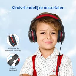 ApexArte® Koptelefoon Kinderen met Draad - Gaming Headset - Zwart met Rood — thumbnail 2