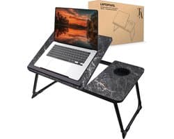 TrueLogic Alpha Bedtafel - Laptoptafel - Laptop standaard - Voor laptops t/m 17 inch - Ontbijttafel - Ontbijt op bed - Black Astralbreeze