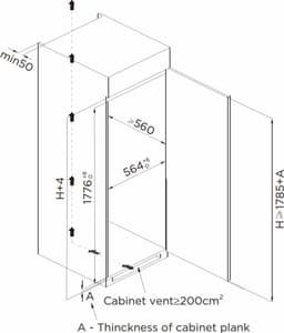 Midea MDRE423FGE01 | Inbouwkoelkast met één deur | NoFrost | 178cm | LED licht — thumbnail 5