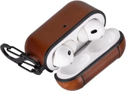Charmant Style - Airpodshoesje leer - Airpods case -Airpods hoesje leer- Leren hoesje geschikt voor Apple Airpods Pro 2 en 1 - Leren - Beschermend Hoesje- Burned Cognac — thumbnail 4