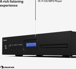 Auna Art22 hifi-cd-speler met slot-in-mechanisme, USB-ingang, cd- en mp3-weergave, afstandsbediening, optische en coaxiale uitgangen – geluidskwaliteit van 3W – zwart — thumbnail 5