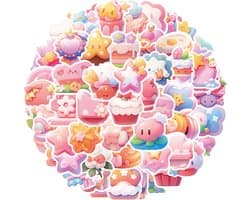 Ainy 3D Kawaii Stickers 56 stuks voor bullet journal, fotoalbum, laptop, telefoon, waterfles en zelfs als muursticker of geschenksticker. Beloningsstickers / knutselen stickervellen voor kinderen en volwassenen
