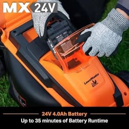 Thuys – Accu Grasmaaier – Elektrisch – Inclusief 2 Accu’s – Grastrimmer – Gratis Bladblazer – Draadloos – 33cm Maaibreedte – 1200W – Oranje — thumbnail 4
