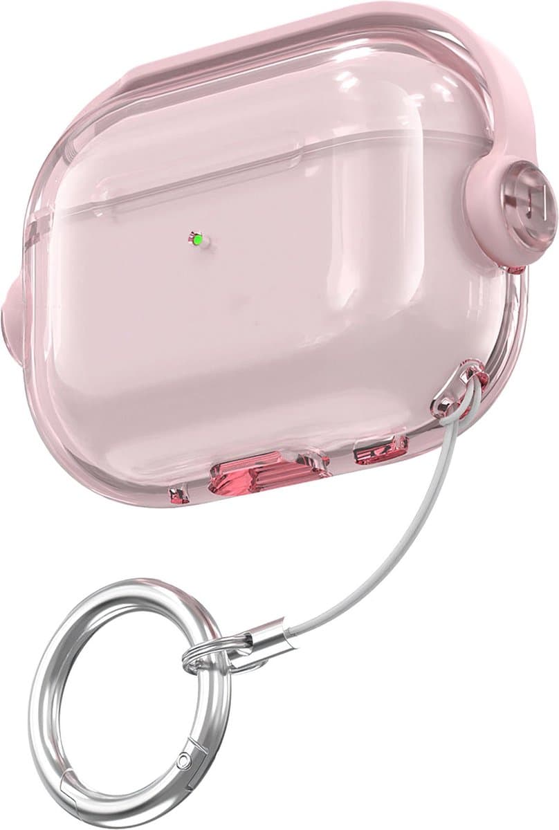 Ainy - PRO Case met sleutelhanger roze - Geschikt voor Apple Airpods Pro 2 / Pro 1 | case met keycord | schokbestendig | Uitsparing voor oplaadpoort & draadloos opladen ondersteund | cadeau voor haar — afbeelding 1