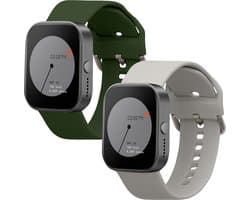 kwmobile 2x horlogebandjes geschikt voor CMF by Nothing Watch Pro (D395) bandje - Smartwatch bandjes van TPU - Activity tracker horloge band in grijs / donkergroen