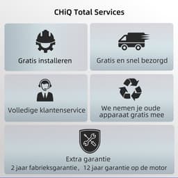 CHiQ CW106581AX - Wasmachine - 10 KG - Full Service - Space Pro - A-30% - 13.5 Inch Led-Touchscreen - 12 programma's - AI Smart - Stoomwassen & Quick Wash - 12 jaar garantie op motor — thumbnail 3
