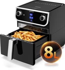 Aigostar 30I0T Joy - Airfryer XXL - Heteluchtfriteuse - 12 Automatische Programma's - 8L - Zwart — thumbnail 1