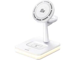 Remax RP-W96 - Wireless Charger - 4in1 - 33W - Nachtlampje - Wit