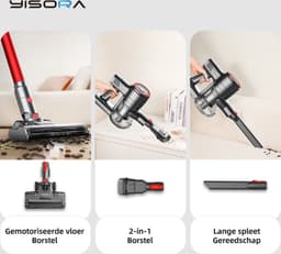 Yisora - Steelstofzuiger met snoer - Steelstofzuigers - 6 in 1 Stofzuiger zonder zak - Handstofzuiger met steel - 3 verschillende opzetstukken - 600W - Blauw - 23Kpa- ultra licht — thumbnail 5