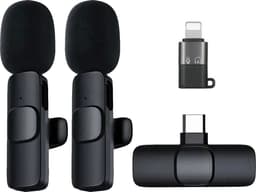 ThunderGold Draadloze Microfoon - 2 stuks - Microfoon Draadloos - Dasspeld Microfoon Draadloos - Microfoon Bluetooth - Lavalier Microfoon - USB-C & 8-pins ontvanger - Geschikt Voor Alle Telefoons — thumbnail 1