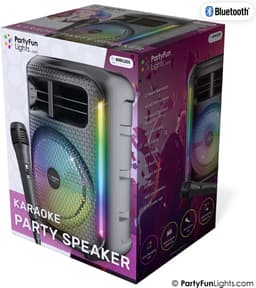PartyFunLights draadloze karaoke set party speaker met microfoon zwart - Discoverlichting - Oplaadbaar — thumbnail 2