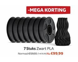 ANYCUBIC PLA Basic filament - Gestructureerd ZWART 1 kg - 7 Stuks = 7KG