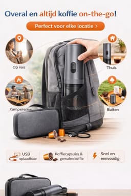 Yemtech® Draagbare Espressomachine – 3 in 1 Elektrische Draagbare Koffiemachine - Ruim 100 ml - Espresso machine - Espressomachine voor Auto Camping Vrachtwagen – Inclusief Draagkoffer — thumbnail 2