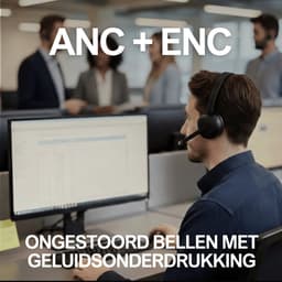 Noise Buddies Dialog Headset met Microfoon- ANC + ENC - Bluetooth - Multipoint connectie - voor werk - Voor Laptop, computer en telefoon - 54 uur batterij - Draadloze Koptelefoon — thumbnail 5