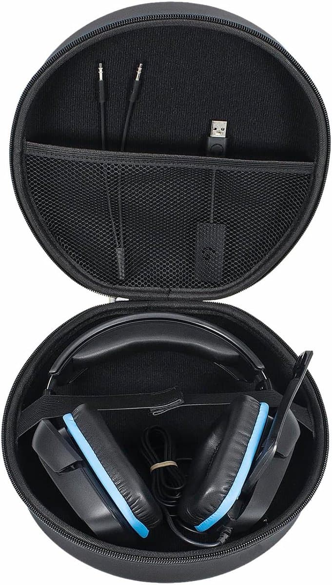 Hoesje voor Headset - Beschermhoes - Veilig Vervoeren - Hard Materiaal - 25cm x 23.5cm - Zwart — afbeelding 1