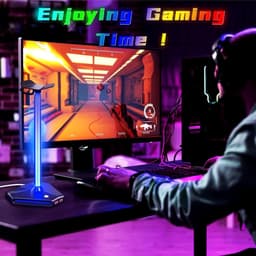 Hoofdtelefoon Stand - Headset Houder - Gaming Bureau - Met RGB Verlichting - 14 x 9.9 x 25 cm - Regenboog — thumbnail 2
