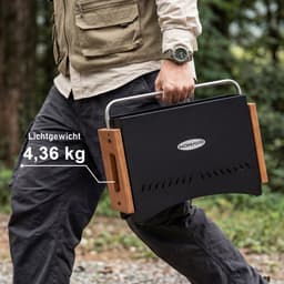 Homavo opvouwbare houtskoolgrill, 38.15*20.95cm, compacte houtskoolbarbecue voor buiten, met gereedschapsset, geschikt voor kamperen, picknicken, tuin, voor 1-4 personen — thumbnail 4