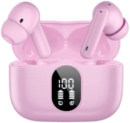 SBG Draadloze Oordopjes - Noise Cancelling - Headset - Bluetooth 5.4 - Earbuds oplaadcase - LED Display - Met Microfoon - Extra dopjes - Roze — thumbnail 1