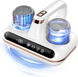Matrasstofzuiger - Huisstofmijt Stofzuiger - Handstofzuiger - 5-In-1 Draadloze Bedstofzuiger -Bacterie, Mijt & Schimmel Bestrijder - UV Lamp Sterilisator - Wit — thumbnail 1