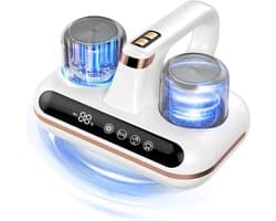 Matrasstofzuiger - Huisstofmijt Stofzuiger - Handstofzuiger - 5-In-1 Draadloze Bedstofzuiger -Bacterie, Mijt & Schimmel Bestrijder - UV Lamp Sterilisator - Wit