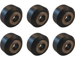 6x V-Slot wiel klein - V-Slot Aluminium Profiel - CNC Wielen - Plastic Pom lager - 3d printer V-Slot wheels - 3D Printer D-type poelie