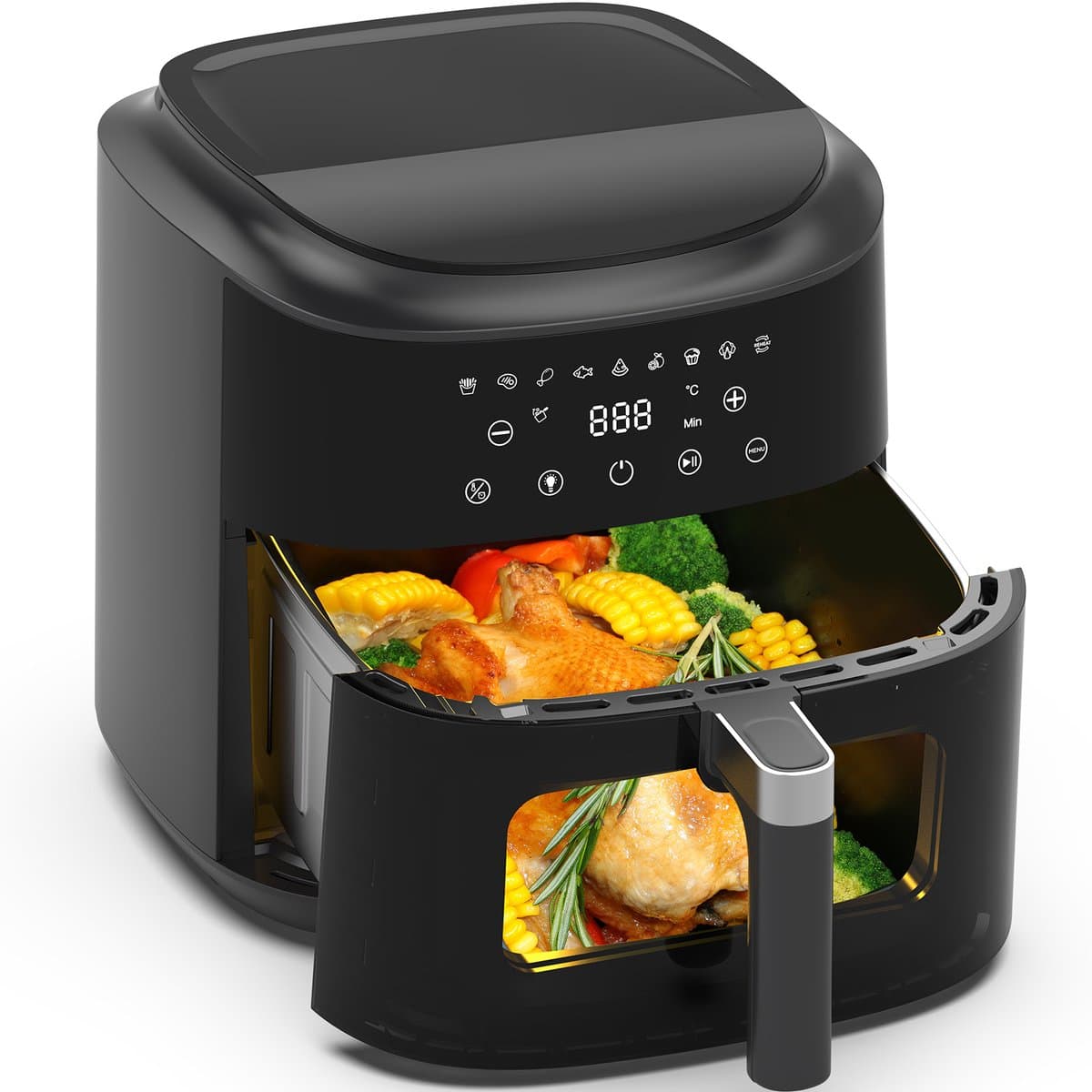 Dewelling XXL Heteluchtfriteuse 9L AF80D10W – 2350W Airfryer met Kijkvenster – 360° Heteluchtcirculatie – 40–200°C — afbeelding 1
