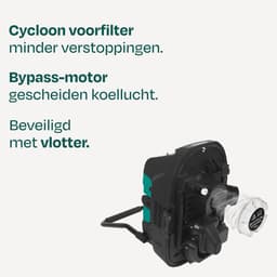 VONROC bouwstofzuiger nat/droog - M-klasse - 1600W - 22kPa - Automatische filterreiniging (klopfunctie) - HEPA H14 - 40L tank – Antistatische slang Ø35 mm — thumbnail 4