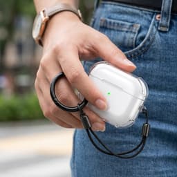 Transparant hoesje voor oordopjes met sleutelhanger – schokbestendige beschermhoes geschikt voor AirPods Pro 3 — thumbnail 4