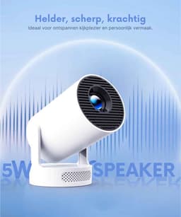 Draagbare Mini Beamer 4K/8K Ondersteuning – Android 14 Projector met WiFi 6 & Bluetooth 5.4 – 8000 Lumen HD Thuisbioscoop – Compacte Smart Beamer voor Film & Gaming — thumbnail 3