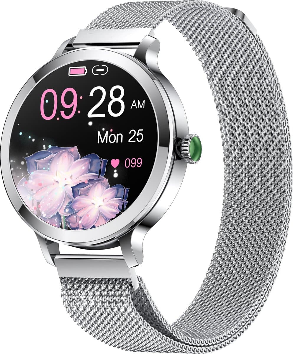 Evy24 Smartwatch Dames 38mm - Horloge Dames - AMOLED - Sporthorloge - Stappenteller - Saturatiemeter - Geschikt voor iPhone & Android - Zilver — afbeelding 1