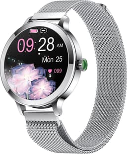 Evy24 Smartwatch Dames 38mm - Horloge Dames - AMOLED - Sporthorloge - Stappenteller - Saturatiemeter - Geschikt voor iPhone & Android - Zilver — thumbnail 1