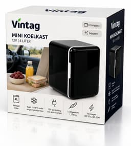 Reiskoelkast - Campingkoelkast - 4L - Zwart - Compact - Bar koelkastje — thumbnail 7