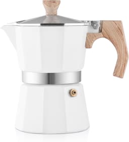150ml 3-Kops Aluminium Moka Pot Fornuis Espressomachine - Klassiek Italiaans Design voor Italiaanse & Cubaanse Koffie, Geschikt voor Thuis & Kamperen - zwart — thumbnail 1