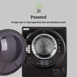 Luxe Mini Droger – Wasdroger – Warmtepompdroger – Condensdroger – Energiebesparend Design – Hoogwaardig Materiaal – 1900W – Zwart — thumbnail 5