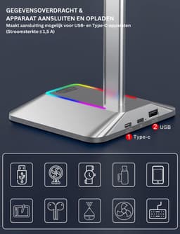 Octav8® Headset Stand - Koptelefoon Houder - Headset Houder - Universeel - Zwart — thumbnail 5