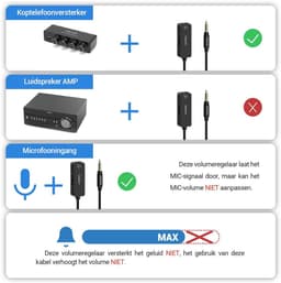 3.5mm Verlengkabel met Volumeregeling - 1/8 Inch Hoofdtelefoon Speaker Kabel met In-Line Volumeregelaar (1.2M) — thumbnail 3