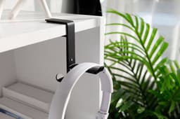 2 stuks Hoofdtelefoonhouder, multifunctionele hoofdtelefoonstandaard met kabelorganizer, headsetstandaard, instelbaar, hoofdtelefoonhouder voor alle Bluetooth gaming headset, hoofdtelefoon kinderen,zwart — thumbnail 5