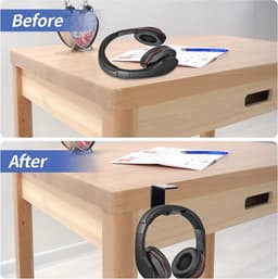 3 stuks headset-houder, tafel, hoofdtelefoonhouder, universele koptelefoonhouder, wandhouder, hoofdtelefoonhouder met sterk plakband voor apparaten, bureau (zwart) — thumbnail 5