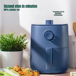 Aurixi® Mini airfryer - Airfryer - Airfryer klein - Blauw - 23cm x 29cm x 30cm — thumbnail 4