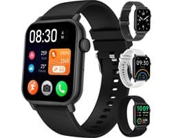 Siltcon® Smartwatch Heren & Dames Pro - Sporthorloge Dames & Heren - Stappenteller Horloge - Hartslagmeter – Bloeddrukmeter - Slaapmonitor - Saturatiemeter – Smartwatch Dames, Heren & Kinderen - Elke Smartphone - RVS - Elke pols - Incl. 4 Bandjes