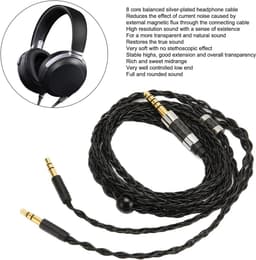 Hoofdtelefoonkabel 4.4mm Gebalanceerd naar Dubbel 3.5mm - Verzilverde Audiokabel 1.2m — thumbnail 2